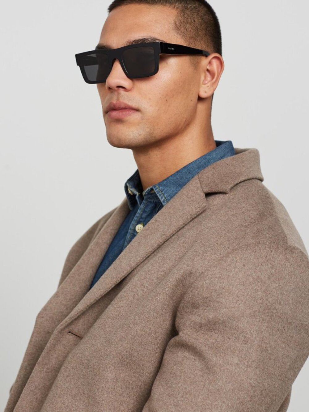 Prada PR19WS 1AB5S0 Rectangle Sunglasses – Black\Grey - Picture 3 of 10